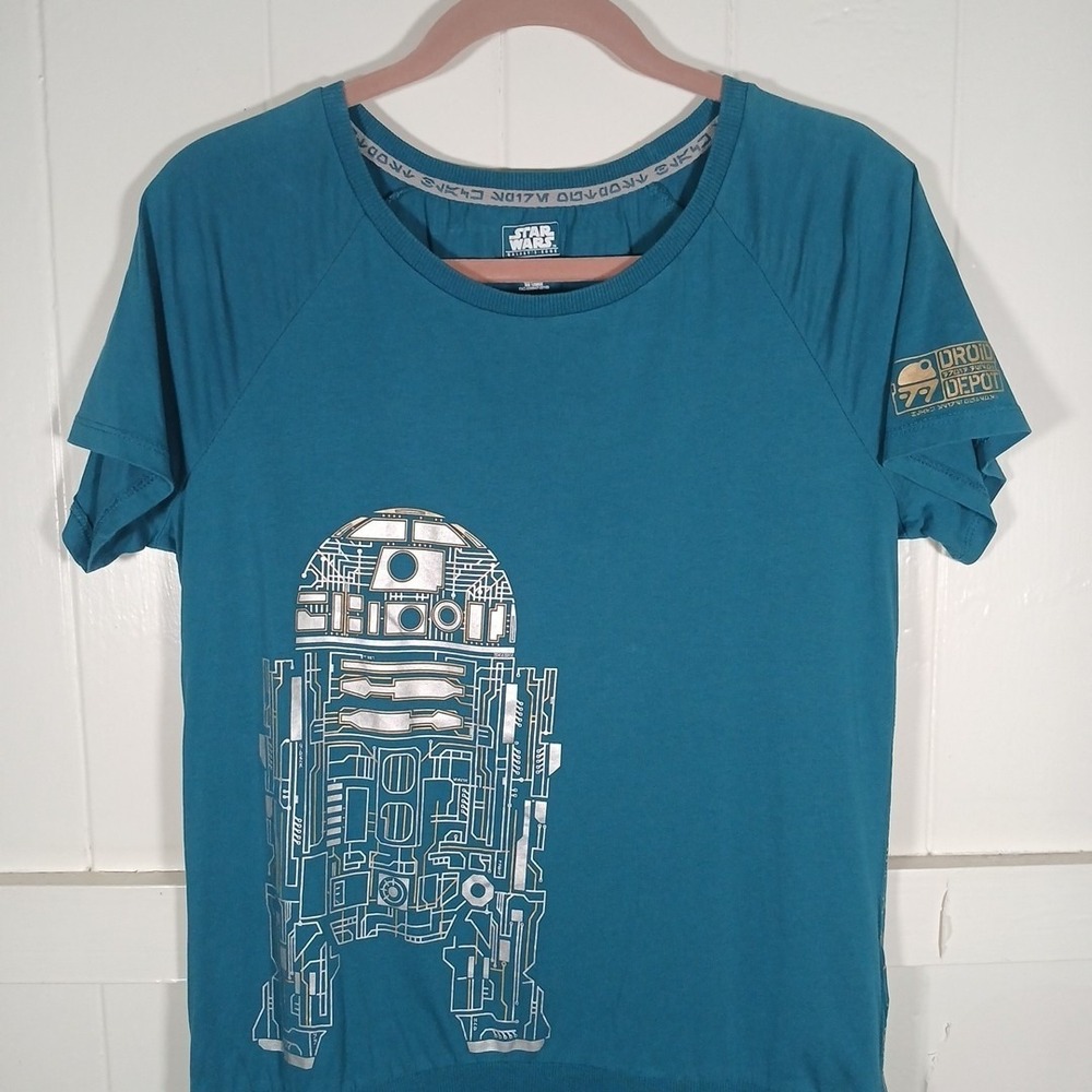 Star Wars Galaxy's Edge Shirt Droid Depot Disney Exclusive Women's Medium Teal - Picture 12 of 12